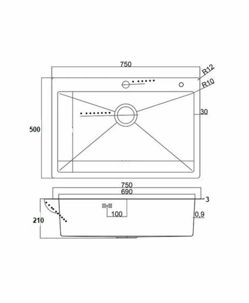 Hoffger Мойка для кухни 7550 Black – фотография-5
